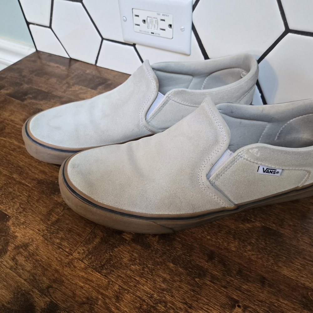 Vans Men's Cream And Gum Slip-On Shoes